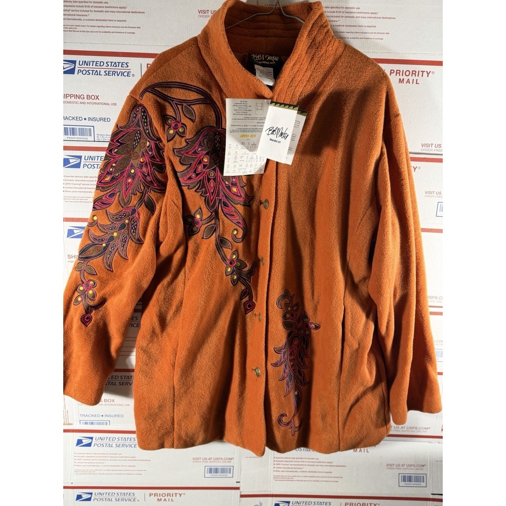 BRAND NEW  Vintage Old Stock Bob‎ Mackie Wearable Art Jacket Size L Womens RARE